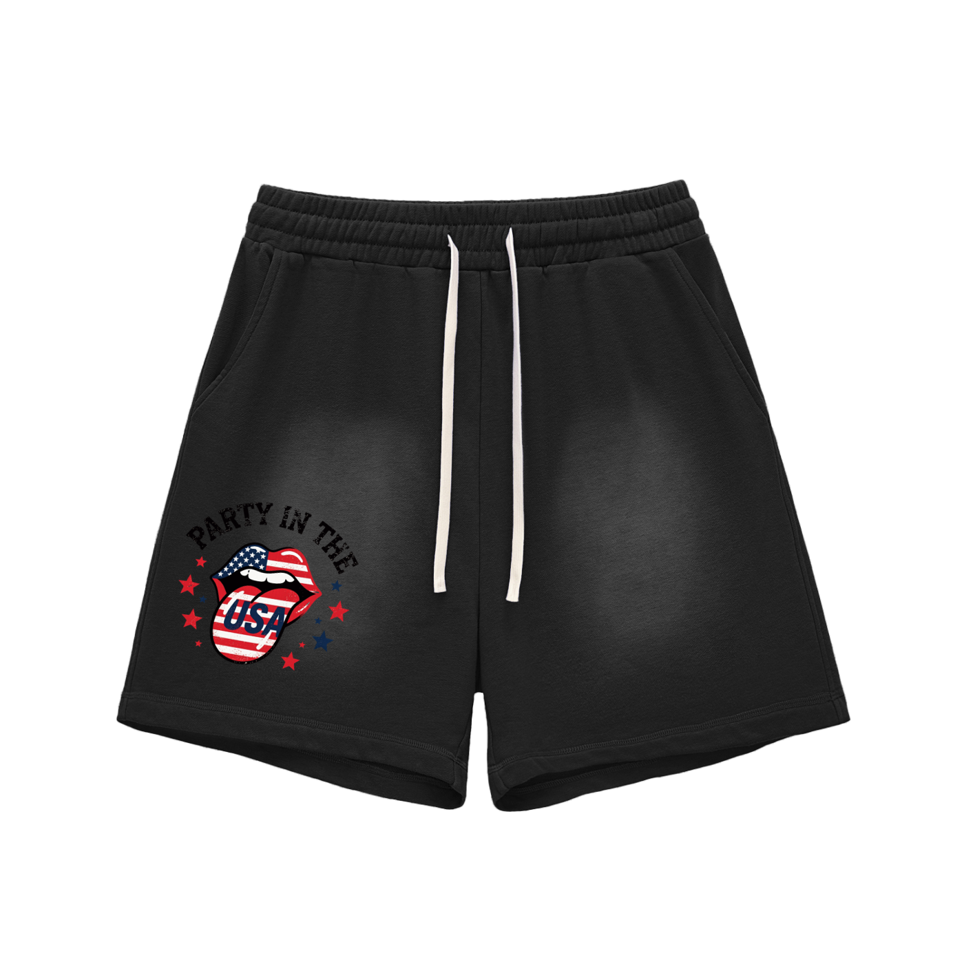 Sun Fade Raw Edge Cotton Shorts