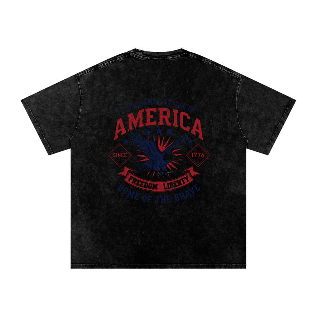 Snow Washed Oversized Cotton T-Shirt