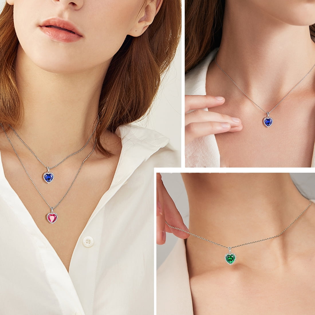 Stunning May Birthstone Heart Necklace for Women - Elegant Green Emerald CZ Pendant in 925 Sterling Silver - Perfect Gift for Mother's Day, Birthdays, and More!
