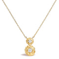 14K Yellow Gold Plated Sterling Silver 1/2 Cttw Lab Grown Diamond Rose Pendant Necklace