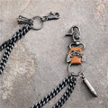 Punk double gun bullet pendant cowhide metal thick trouser chain