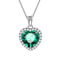 Stunning May Birthstone Heart Necklace for Women - Elegant Green Emerald CZ Pendant in 925 Sterling Silver - Perfect Gift for Mother's Day, Birthdays, and More!
