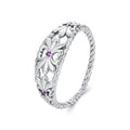925 Sterling Silver Oxidized 1.3mm Pavé Set CZ Ring Size 6.0 for Women